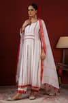 Buy_Sheeshakari_White Silk Tassels Round Neck Embroidered Kurta Set _at_Aza_Fashions