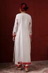 Shop_Sheeshakari_White Silk Embroidery Round Neck Kurta Set _at_Aza_Fashions