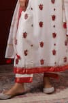 Sheeshakari_White Silk Embroidery Round Neck Kurta Set _Online_at_Aza_Fashions