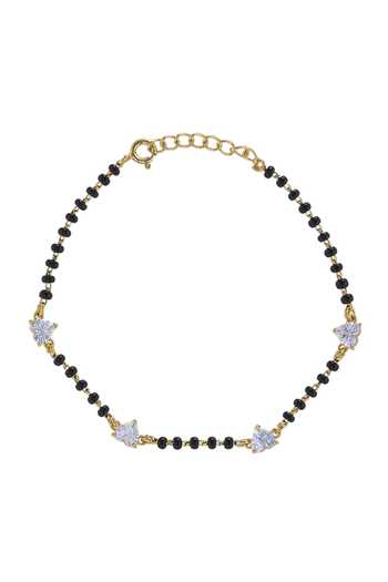 Shop_Sica Jewellery_Black 925 Silver Heart Hand Mangalsutra _at_Aza_Fashions
