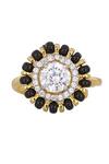 Shop Sica Jewellery Gold Plated Designer 925 Silver Black Beads Ring at Aza Fashions Shop_Sica Jewellery_Gold Plated Designer 925 Silver Black Beads Ring _at_Aza_Fashions