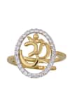 Shop Sica Jewellery Gold Plated Designer 925 Silver Aum Ring at Aza Fashions Shop_Sica Jewellery_Gold Plated Designer 925 Silver Aum Ring _at_Aza_Fashions