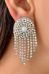 Shop_Prerto_Silver Plated Crystals, Pearls Embellished Necklace And Earring Set _at_Aza_Fashions