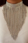 Buy_Prerto_Silver Plated Crystals, Pearls Embellished Necklace And Earring Set _at_Aza_Fashions