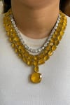 Buy_Prerto_Yellow Citrine 3 Layer Necklace Set _at_Aza_Fashions