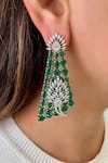 Shop_Prerto_Emerald Green Stones, Diamonds, Choker Motif Set _at_Aza_Fashions