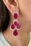 Shop_Prerto_Pink Stones Ruby Double Layered Choker Set _at_Aza_Fashions