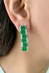 Shop_Prerto_Emerald Green Diamonds Baguette Stone Detail Necklace Set _at_Aza_Fashions