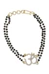 Shop_Sica Jewellery_Black 925 Silver Om Hand Mangalsutra Bracelet _at_Aza_Fashions