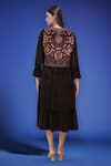 Shop_Samyukta Singhania_Black Polyester Embroidery Round Neck Dress With Jacket _at_Aza_Fashions