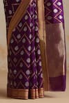 Buy_Weaver Story_Purple Chanderi Embroidery Printed Saree With Running Blouse _Online_at_Aza_Fashions