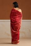 Shop_Weaver Story_Red Chanderi Embroidery Designer Saree With Running Blouse _at_Aza_Fashions