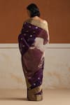 Shop_Weaver Story_Purple Chanderi Embroidery Plum Saree With Running Blouse _at_Aza_Fashions