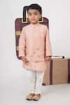 Buy_Little Brats_Pink Cotton, Silk Embroidery Onion Aeroplanes Cloud Kurta Set _at_Aza_Fashions