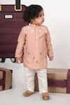 Buy_Little Brats_Pink Cotton Embroidery Aeroplan Hand Kurta Set _Online_at_Aza_Fashions