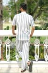 Shop_Raas Life_White Cotton Blue Stripe Coord Set _at_Aza_Fashions