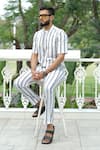 Buy_Raas Life_White Cotton Blue Stripe Coord Set _at_Aza_Fashions