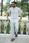 Buy_Raas Life_White Cotton Blue Stripe Coord Set 