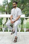 Raas Life_White Cotton Blue Stripe Trouser _Online_at_Aza_Fashions