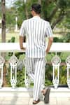 Shop_Raas Life_White Cotton Blue Stripe Trouser _at_Aza_Fashions