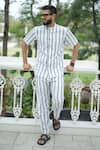 Buy_Raas Life_White Cotton Blue Stripe Trouser _at_Aza_Fashions