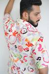 Shop_Raas Life_Pink Linen, Cotton Painted Floral Shirt And Shorts Coord Set _Online_at_Aza_Fashions