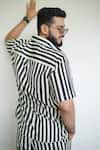 Raas Life_Black Linen, Cotton Stripe Coord Set _Online_at_Aza_Fashions