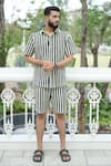 Buy_Raas Life_Black Linen, Cotton Stripe Coord Set _at_Aza_Fashions