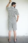Shop_Raas Life_Black Linen, Cotton Stripe Coord Set _at_Aza_Fashions