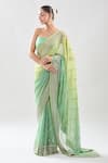 Shop_Anushree Reddy_Green Sequins Embroidered Saree With Unstitched Blouse _at_Aza_Fashions