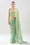 Anushree Reddy_Green Sequins Embroidered Saree With Unstitched Blouse _Online_at_Aza_Fashions