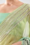 Shop_Anushree Reddy_Green Sequins Embroidered Saree With Unstitched Blouse _Online_at_Aza_Fashions