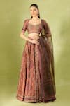 Buy_Tarun Tahiliani_Multi Color Embroidery Sweetheart Neck Printed Classic Lehenga Set _Online_at_Aza_Fashions