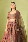 Tarun Tahiliani_Multi Color Embroidery Sweetheart Neck Printed Classic Lehenga Set _at_Aza_Fashions