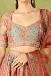 Shop Tarun Tahiliani Multi Color Embroidery, Sequins Square Neck Printed Classic Lehenga Set Online at Aza Fashions Shop_Tarun Tahiliani_Multi Color Embroidery, Sequins Square Neck Printed Classic Lehenga Set _Online_at_Aza_Fashions