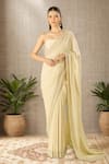 Buy_Tarun Tahiliani_Ivory Beads Classic Saree Set _at_Aza_Fashions