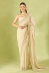 Buy_Tarun Tahiliani_Ivory Beads Classic Saree Set 
