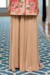 Shop_Paulmi And Harsh_Pink Georgette Embroidery Round Neck Designer Floral Kurta And Palazzo _Online_at_Aza_Fashions