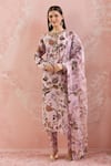 Buy Anamika Khanna Purple Beads, Sequins, Tassels Round Neck Bloom Print Kurta Pant Set at Aza Fashions Buy_Anamika Khanna_Purple Beads, Sequins, Tassels Round Neck Bloom Print Kurta Pant Set_at_Aza_Fashions