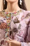 Buy Anamika Khanna Purple Beads, Sequins, Tassels Round Neck Bloom Print Kurta Pant Set Buy_Anamika Khanna_Purple Beads, Sequins, Tassels Round Neck Bloom Print Kurta Pant Set