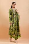 Shop_Anamika Khanna_Green Beads, Sequins Round Neck Abstract Print Kurta Pant Set _Online_at_Aza_Fashions