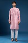 Arihant Rai Sinha Pink Silk, Cotton Onion Dupion Kurta Set Online at Aza Fashions Arihant Rai Sinha_Pink Silk, Cotton Onion Dupion Kurta Set _Online_at_Aza_Fashions
