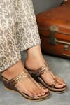 Buy_The Madras Trunk_Gold Cut Work Haiku Wedges _at_Aza_Fashions