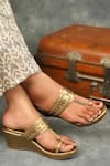 Buy_The Madras Trunk_Gold Cut Work Haiku Wedges _at_Aza_Fashions