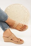 Buy_The Madras Trunk_Brown Cut Work Designer Haiku Wedges Rang _at_Aza_Fashions