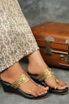 Buy_The Madras Trunk_Black Dual Tone Haiku Wedges _at_Aza_Fashions