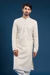 Shop_Arihant Rai Sinha_Beige Georgette, Cotton Sequins, Embroidery Thread Kurta Set _Online_at_Aza_Fashions