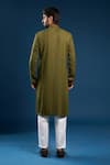 Shop Arihant Rai Sinha Olive Green Georgette, Cotton Sequins Thread Work Kurta Set at Aza Fashions Shop_Arihant Rai Sinha_Olive Green Georgette, Cotton Sequins Thread Work Kurta Set _at_Aza_Fashions