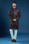Buy Arihant Rai Sinha Navy Velvet, Silk, Cotton Embroidery, Zari Blue Layered Sherwani Set at Aza Fashions Buy_Arihant Rai Sinha_Navy Velvet, Silk, Cotton Embroidery, Zari Blue Layered Sherwani Set _at_Aza_Fashions