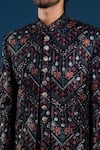 Arihant Rai Sinha Navy Velvet, Silk, Cotton Embroidery, Zari Blue Layered Sherwani Set at Aza Fashions Arihant Rai Sinha_Navy Velvet, Silk, Cotton Embroidery, Zari Blue Layered Sherwani Set _at_Aza_Fashions